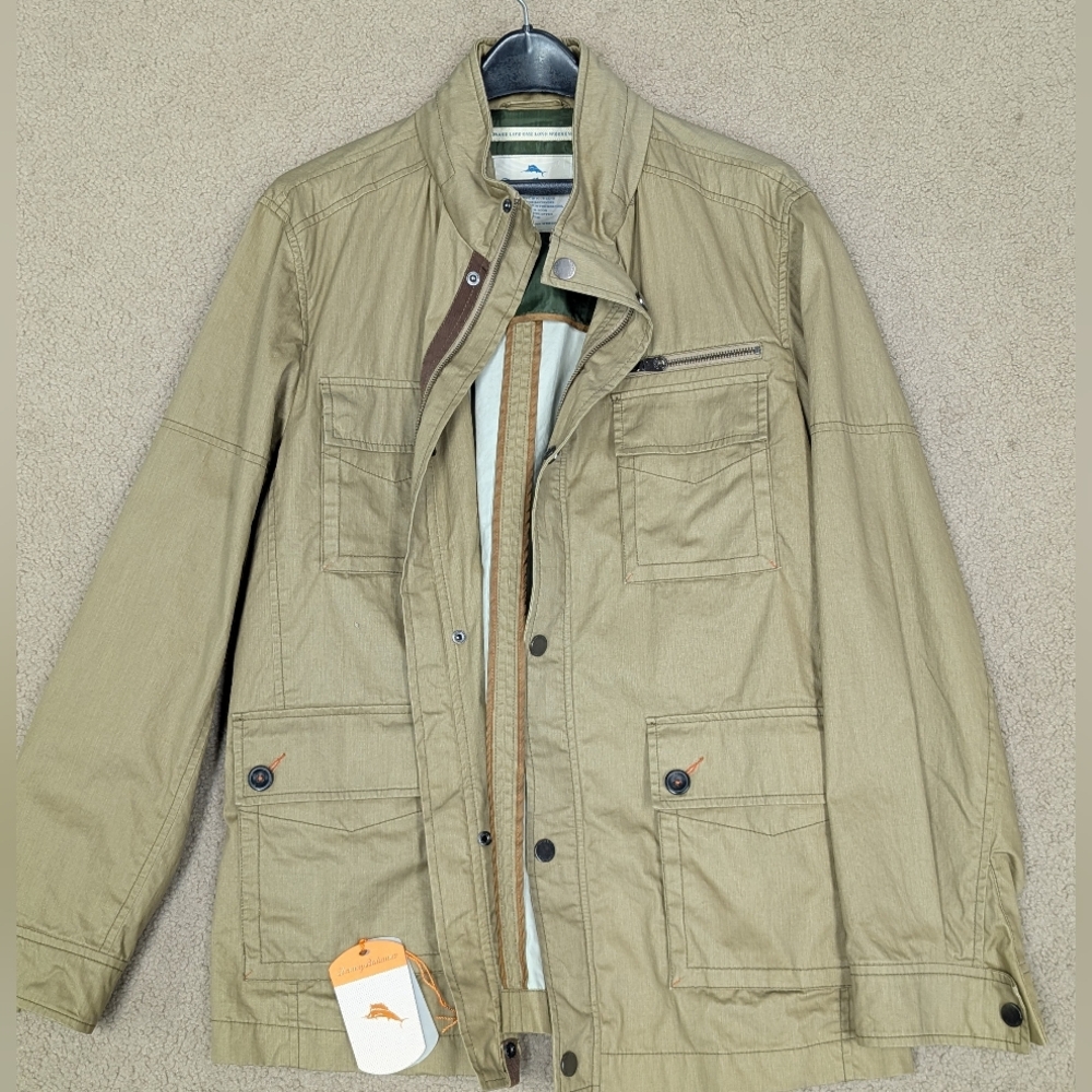 Tommy Bahama Size Large Men's Green Army Style Jacket (New With Tags)